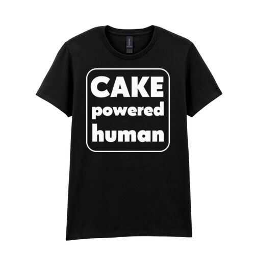 CAKE powered human black t-shirt Thumbnail