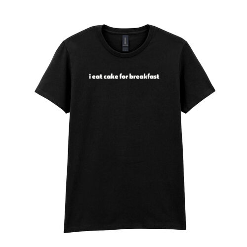 i eat cake for breakfast black tee - cotton Thumbnail